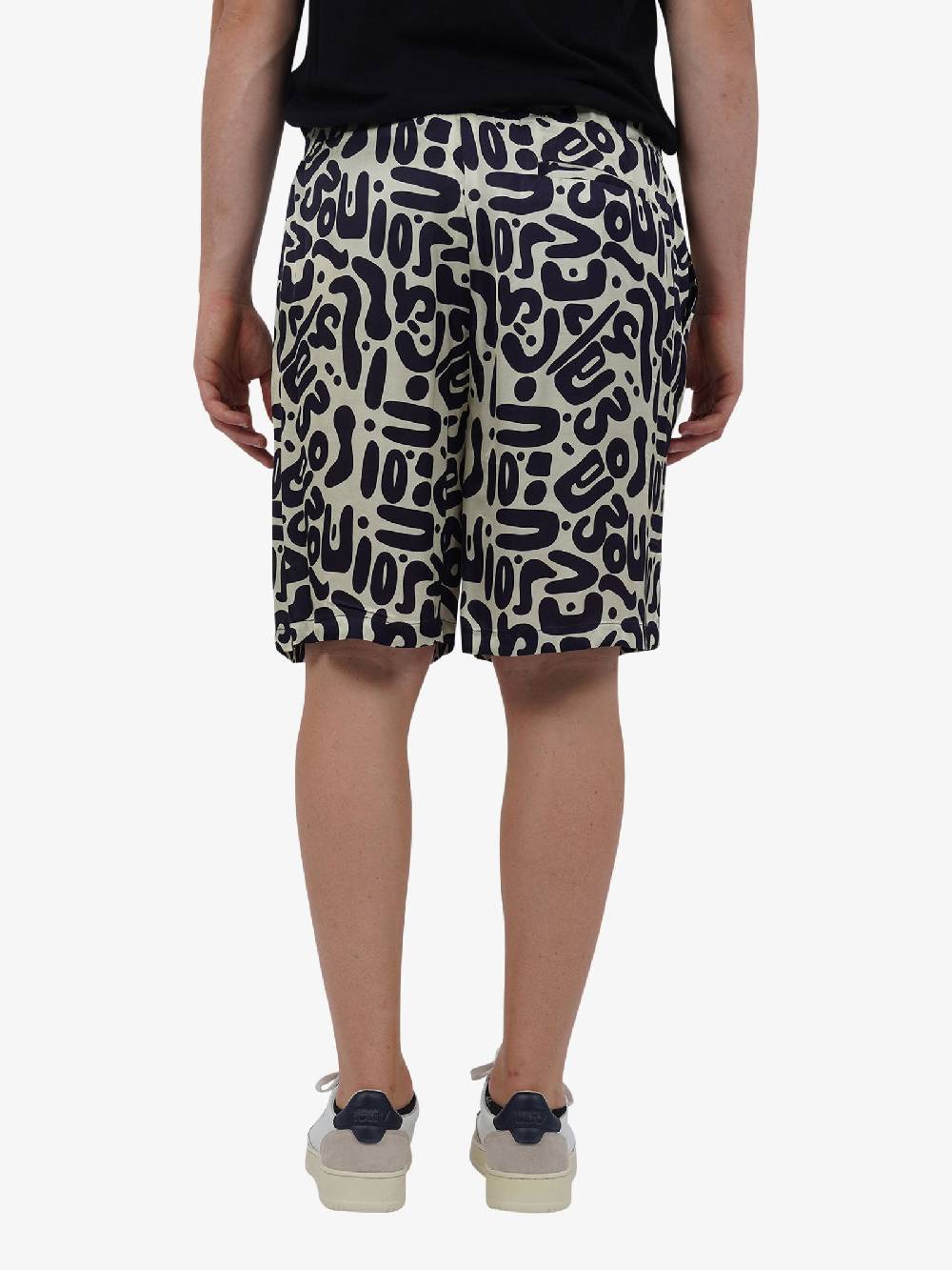 C93 Bermuda con stampa C93-2156C491 uomo viscosa blu In Saldo
