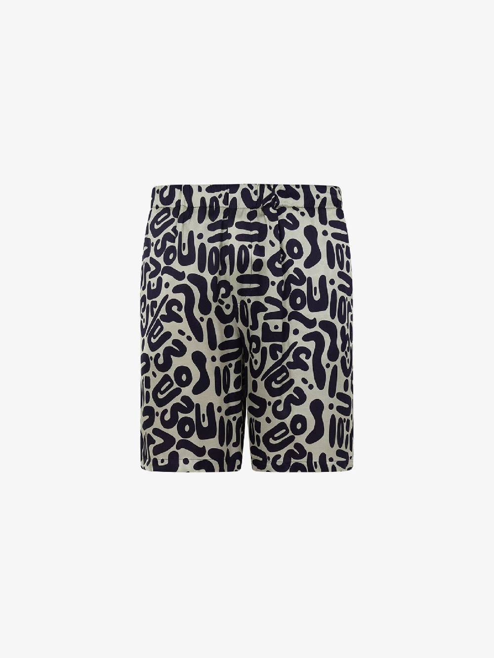 C93 Bermuda con stampa C93-2156C491 uomo viscosa blu In Saldo