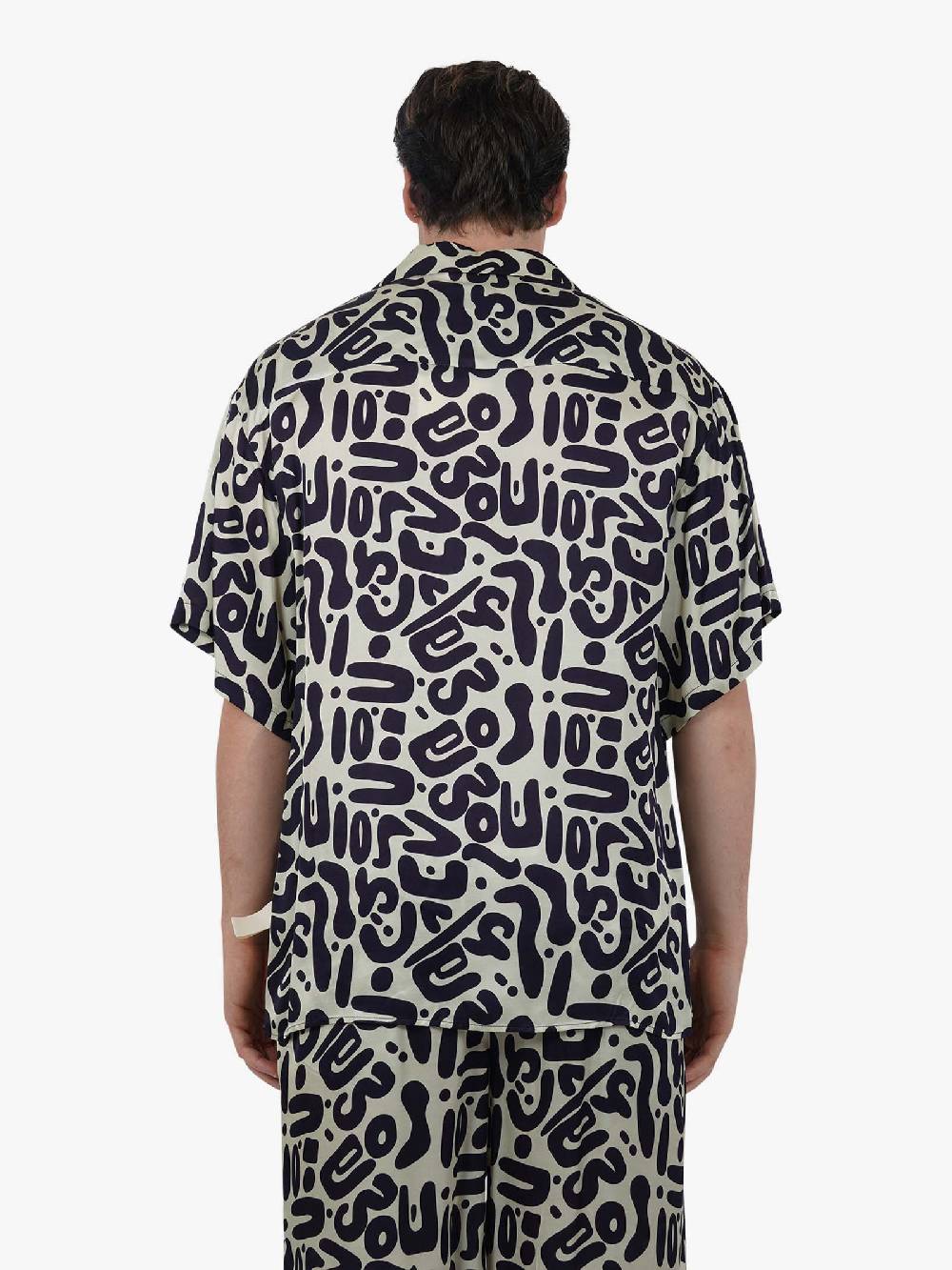 C93 Camicia con stampa C93-8116C491 uomo viscosa blu Offerta esclusiva