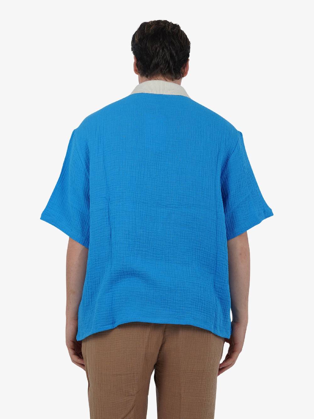 3DICI Camicia CAU3DICI025BA uomo cotone blu Vendite stagionali