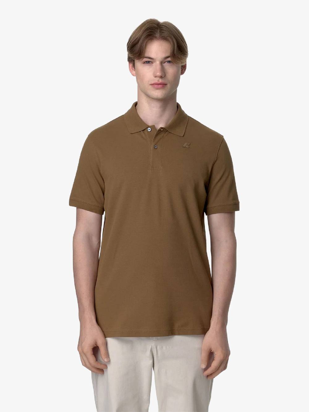 K-WAY Polo Amedee K5127BW uomo cotone marrone Offerta Pasqua