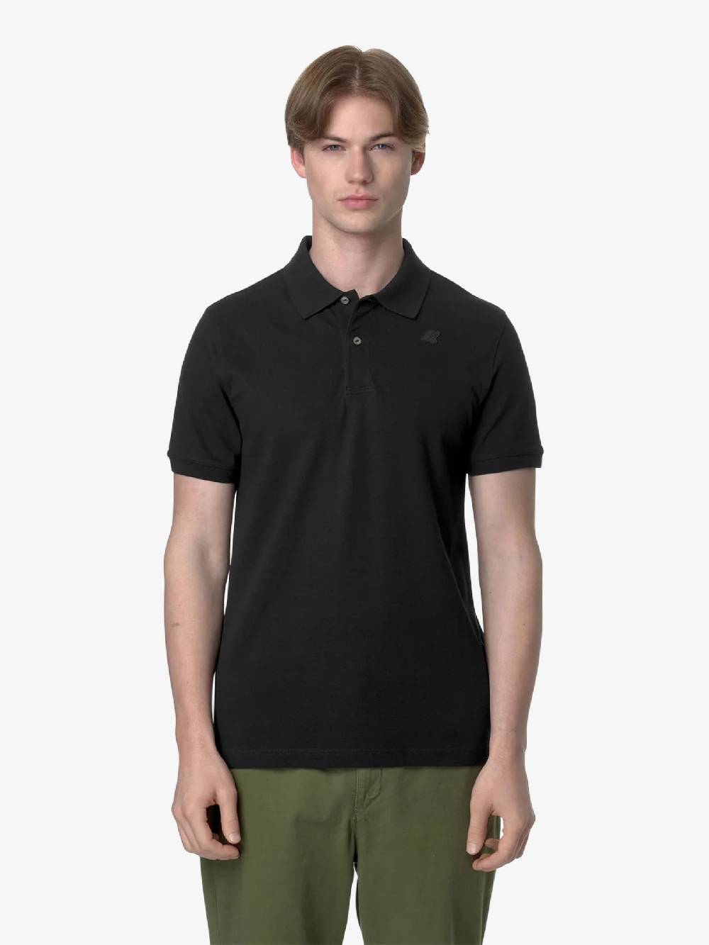 K-WAY Polo Amedee K5127BW uomo cotone nero Offerta San Valentino