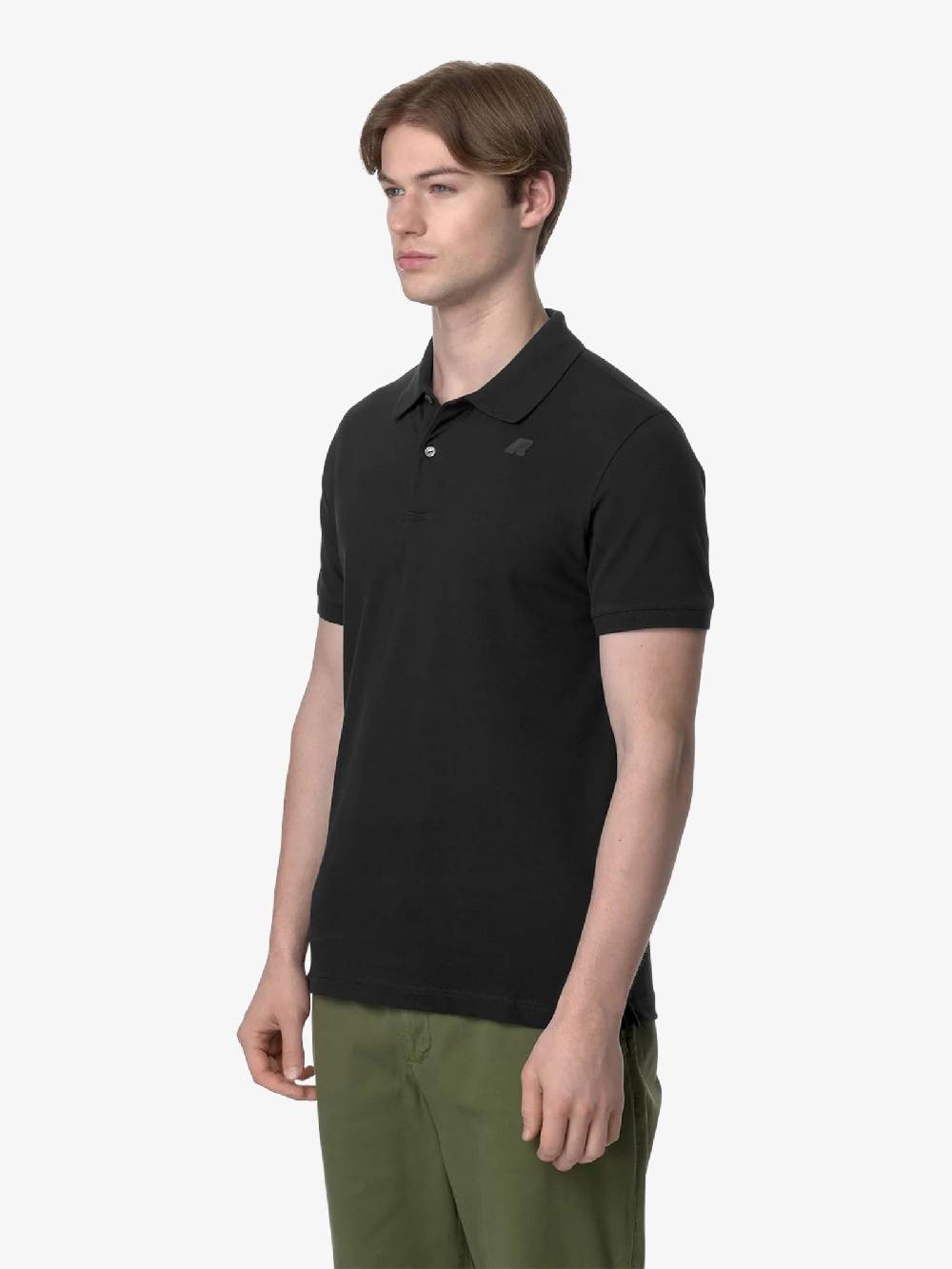 K-WAY Polo Amedee K5127BW uomo cotone nero Offerta San Valentino