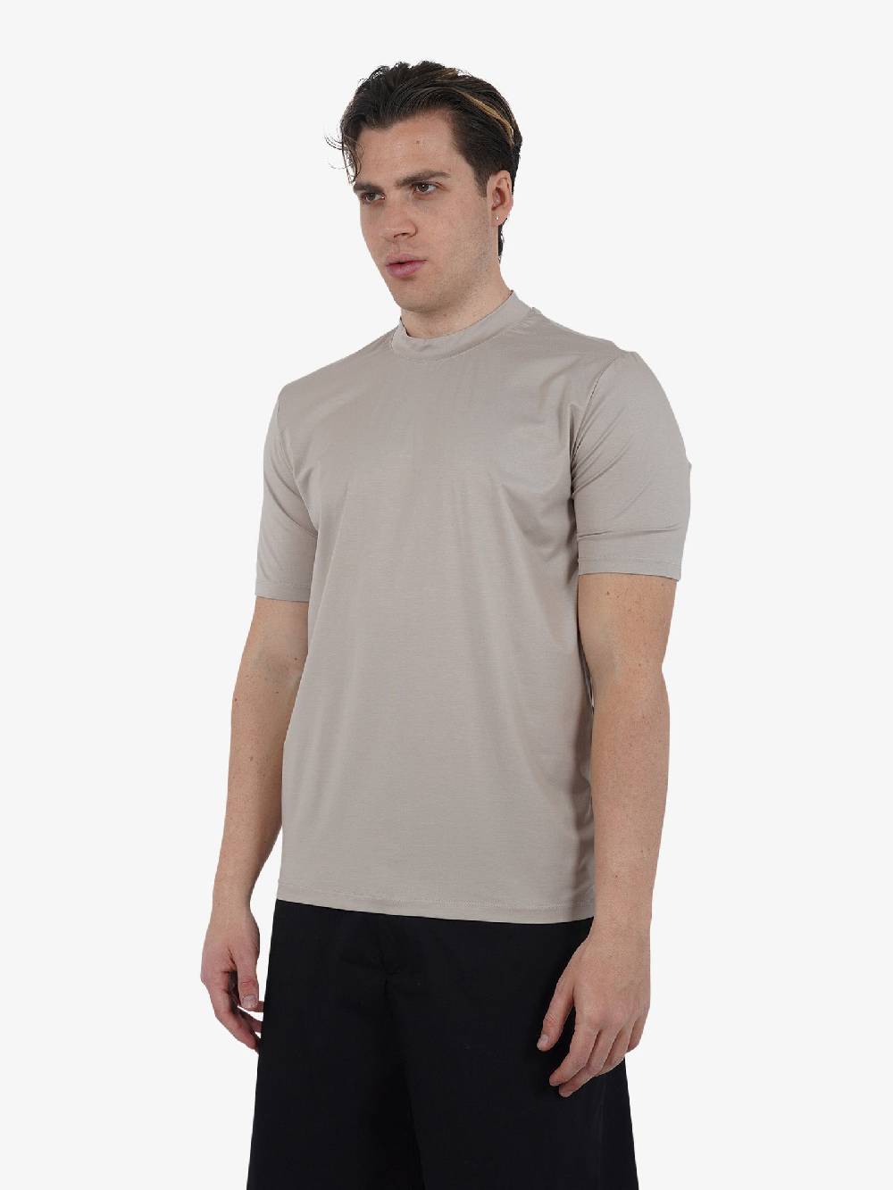 YES LONDON T-shirt girocollo XM4118 uomo cotone beige Offerta migliore
