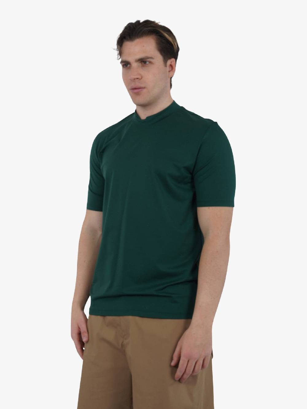 YES LONDON T-shirt girocollo XM4118 uomo cotone verde Latest fashion
