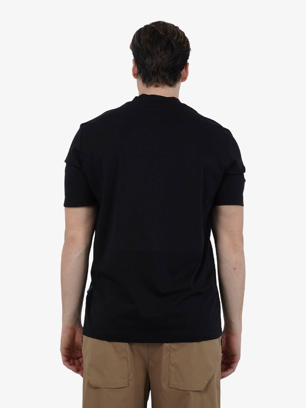YES LONDON T-shirt girocollo con stampa XM4102 uomo cotone nero Offerta temporanea
