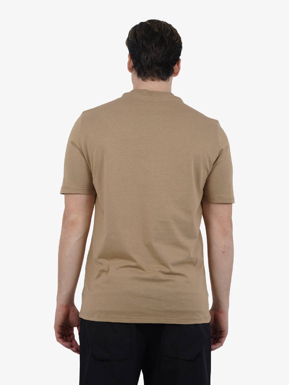 YES LONDON T-shirt girocollo con stampa XM4102 uomo cotone beige Offerte esclusive