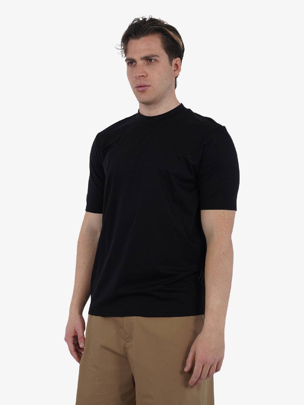 YES LONDON T-shirt girocollo XM4090 uomo cotone nero Lightning offer