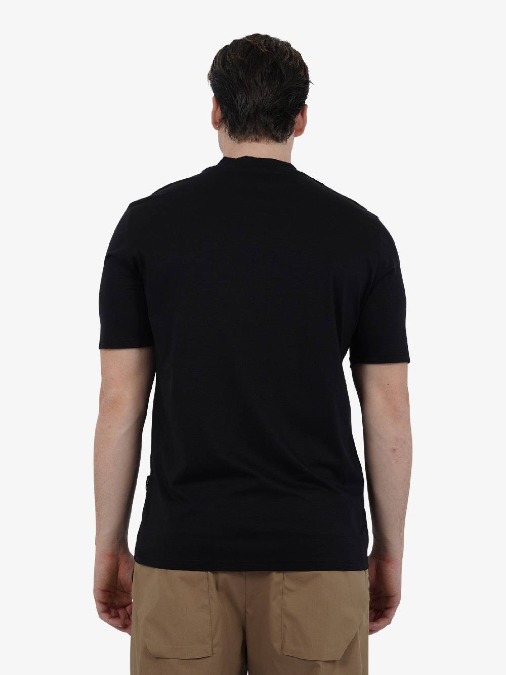 YES LONDON T-shirt girocollo XM4090 uomo cotone nero Lightning offer