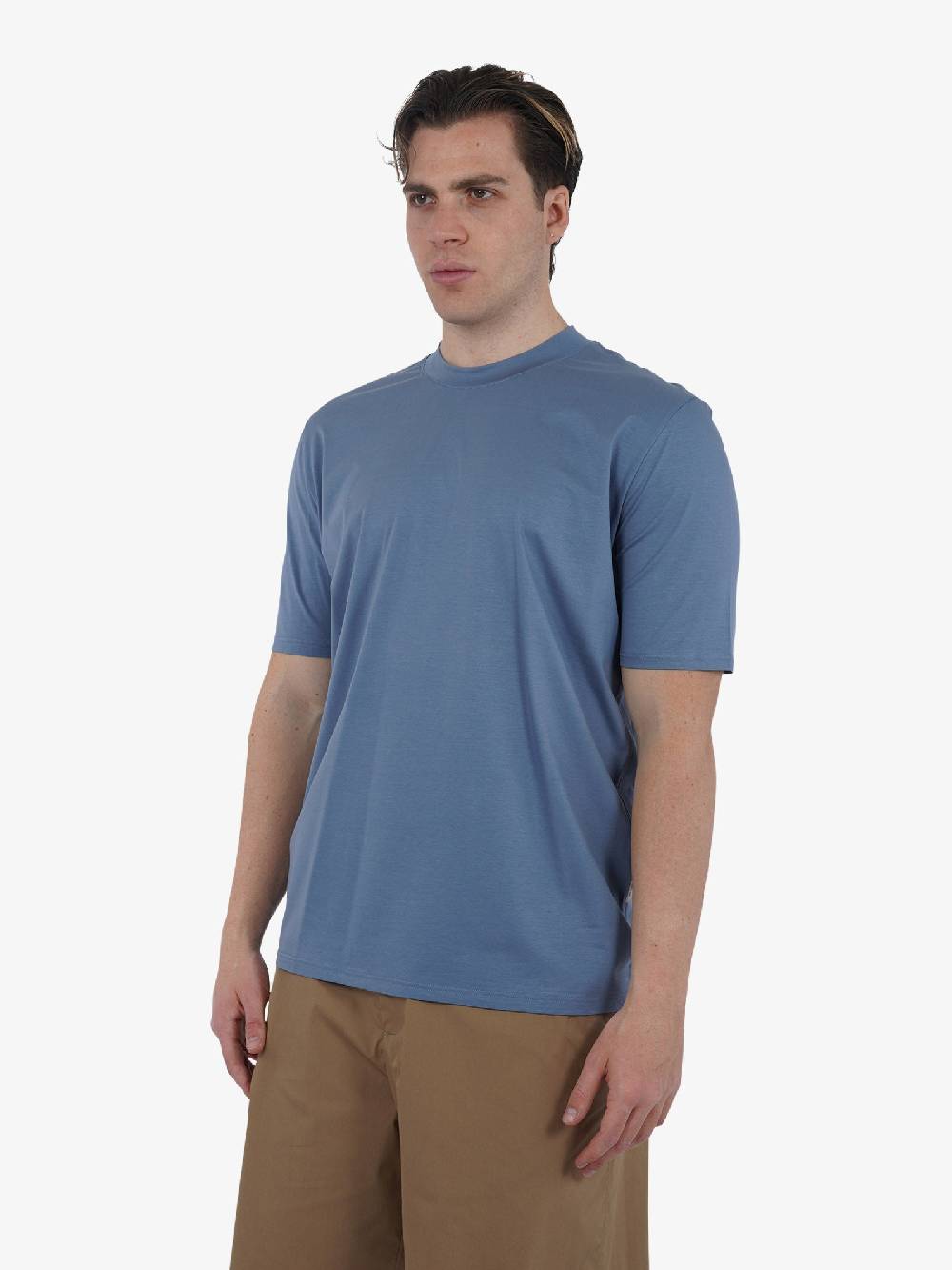 YES LONDON T-shirt girocollo XM4090 uomo cotone grigio Nuovi prodotti