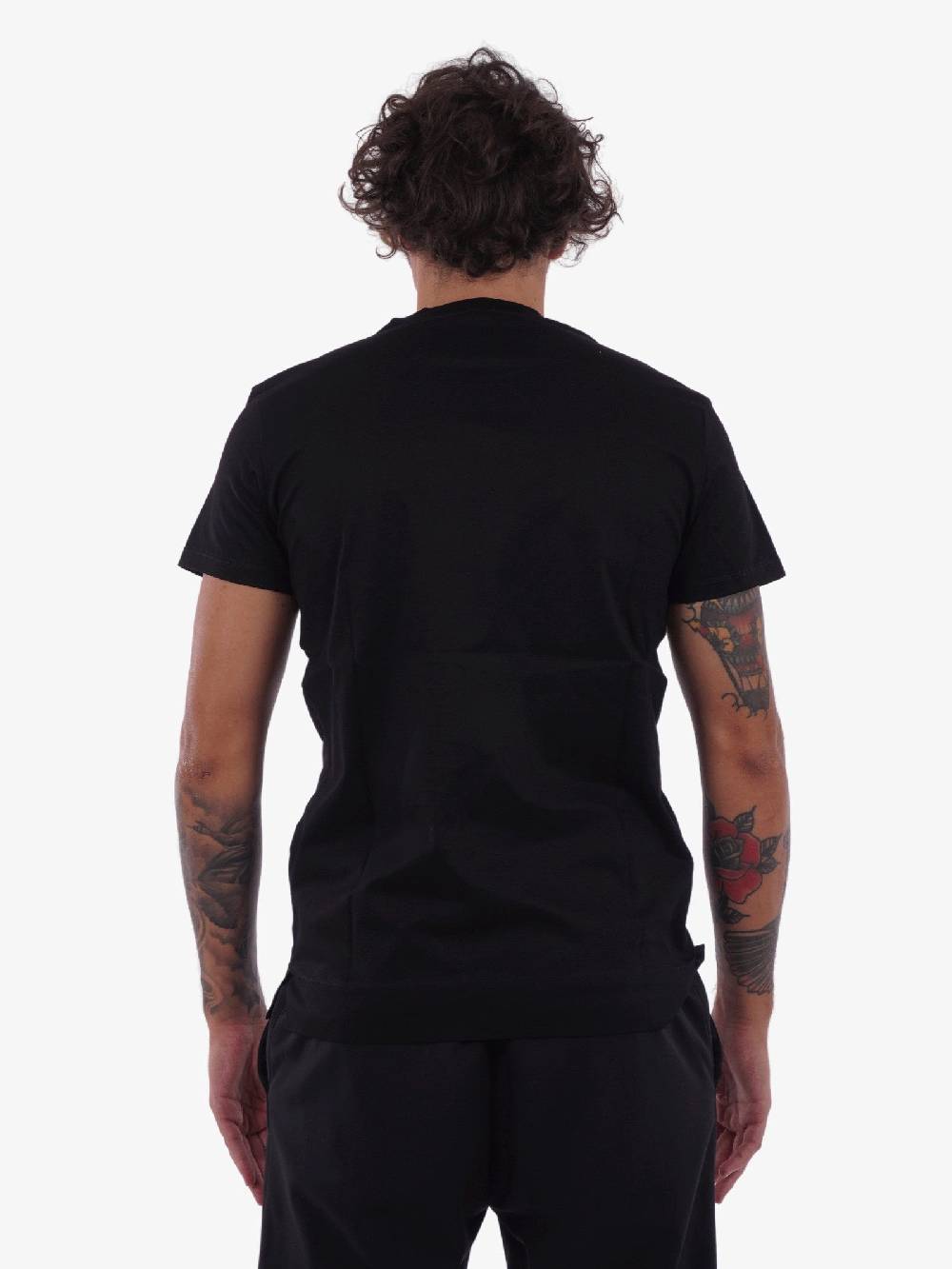 WHITE OVER Tshirt slim fit uomo nera Liquidazione