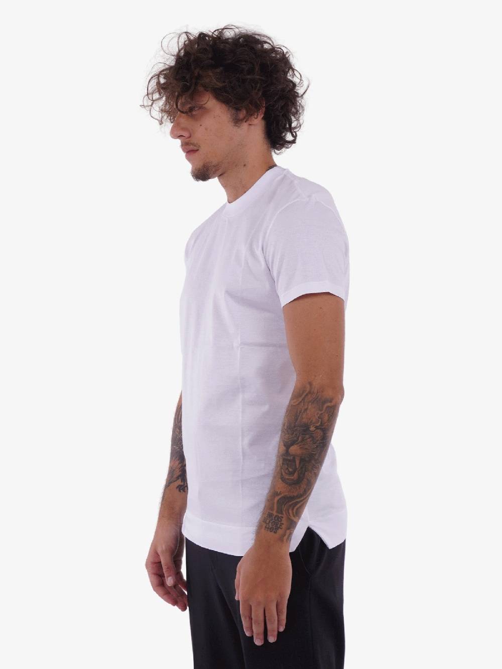 WHITE OVER Tshirt slim fit uomo bianca Offerte speciali