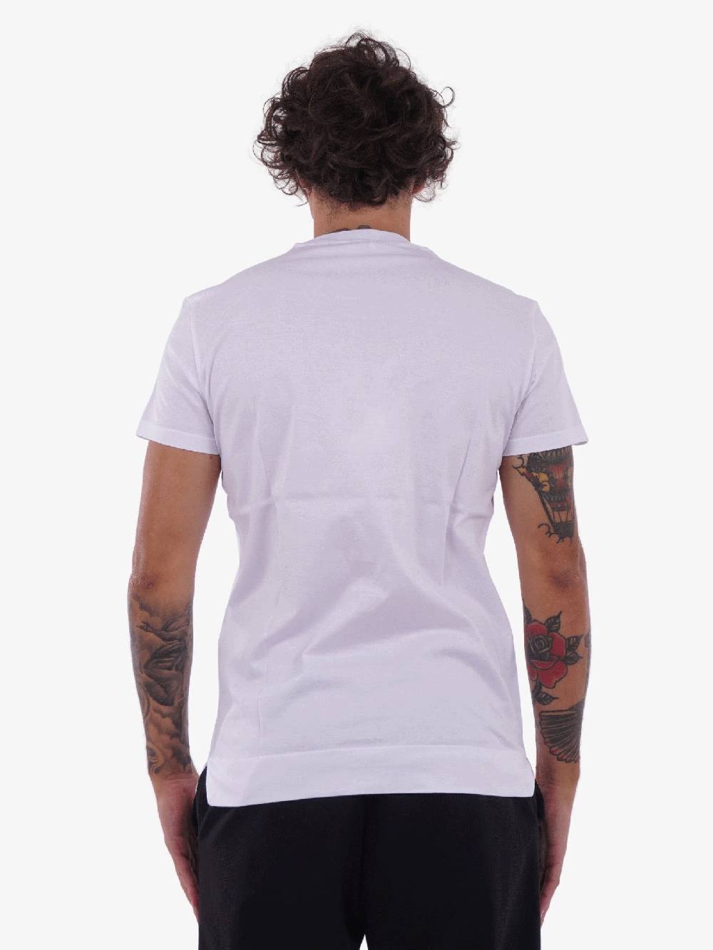 WHITE OVER Tshirt slim fit uomo bianca Offerte speciali