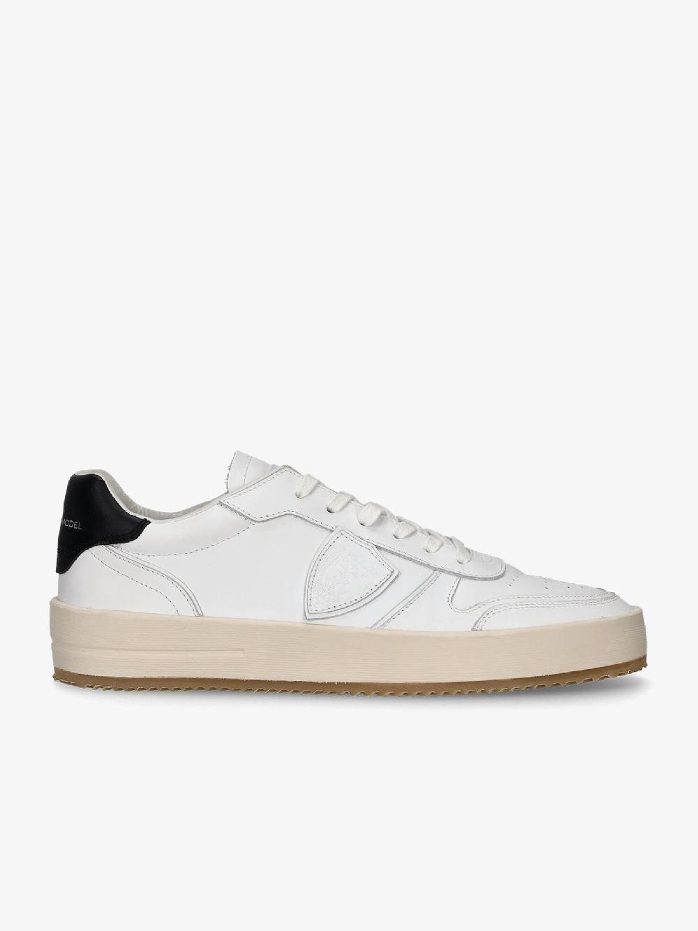 PHILIPPE MODEL Sneakers bassa Nice VNLU uomo in pelle bianco/nero Only for today