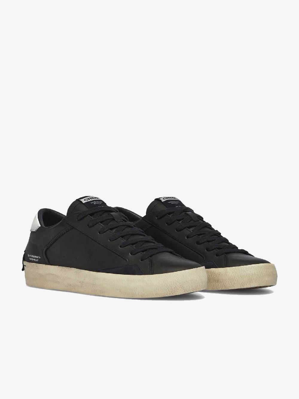 CRIME LONDON Sneaker Distressed Jet uomo in pelle nero Fino al 55% di sconto