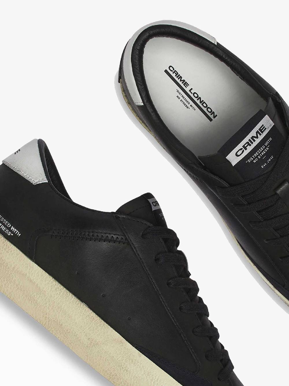 CRIME LONDON Sneaker Distressed Jet uomo in pelle nero Fino al 55% di sconto