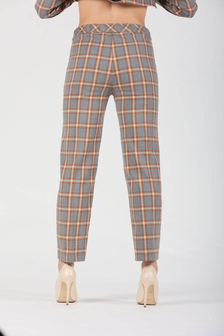 Oltre Tempo Pantalone tartan in viscosa Italy