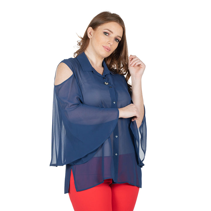 Oltre Tempo Camicia in georgette chiffon con maniche ampie Negozi Online