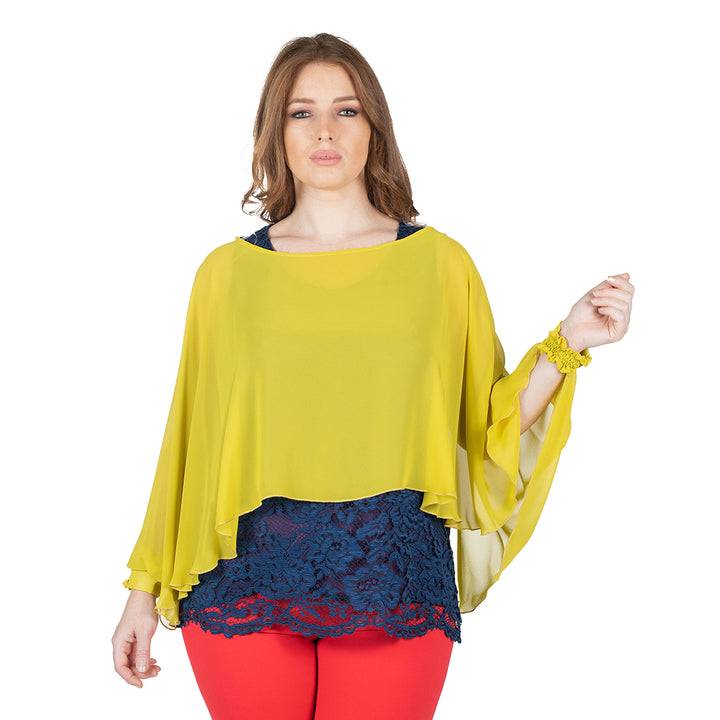 Oltre Tempo Coprispalle corto in georgette chiffon Promozione Limitata