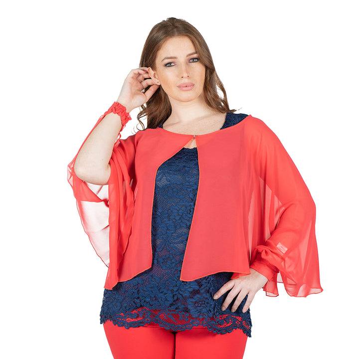 Oltre Tempo Coprispalle corto in georgette chiffon Promozione Limitata