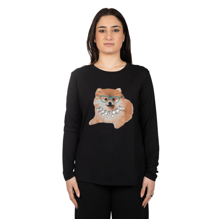 Oltre Tempo Maglia in viscosa con stampa Outlet