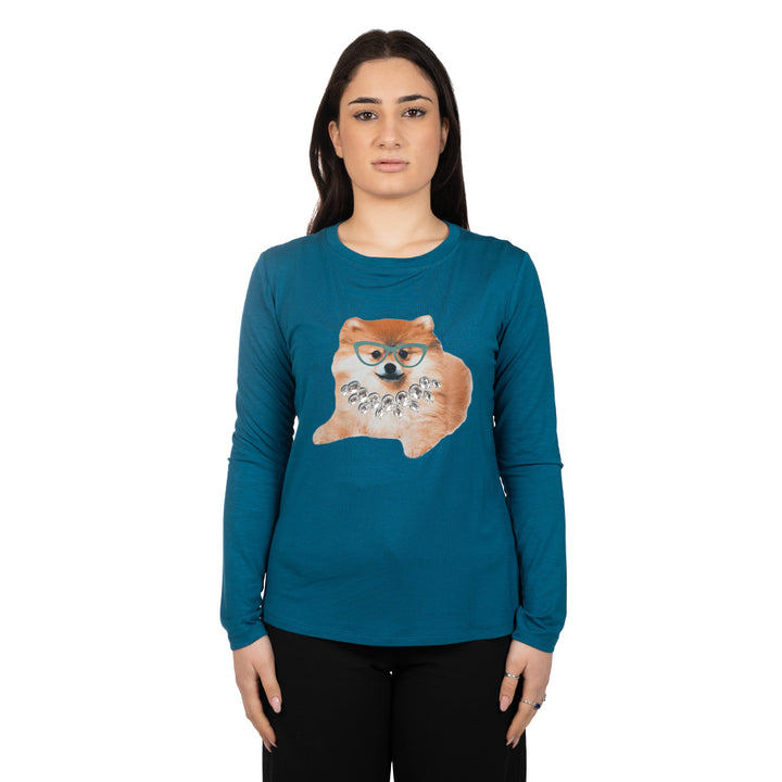 Oltre Tempo Maglia in viscosa con stampa Outlet