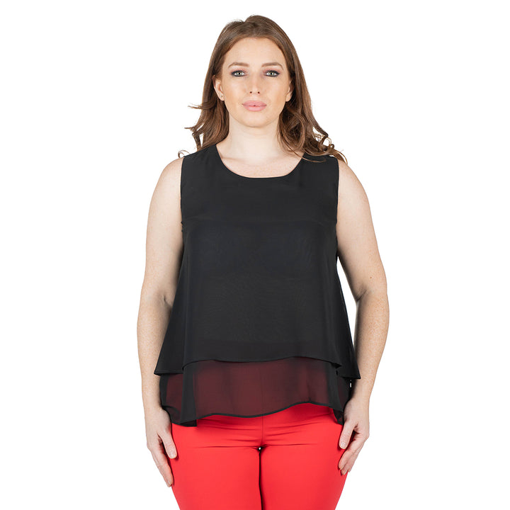 Oltre Tempo Top georgette chiffon con balza Offerte