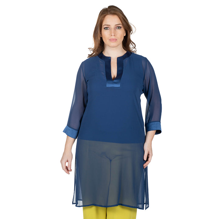 Oltre Tempo Kaftano in georgette chiffon con spacchi ai lati Soddisfazione Garantita
