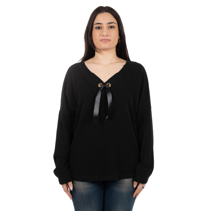 Oltre Tempo Maglia scollo V con occhielli strass Fino Al -60%