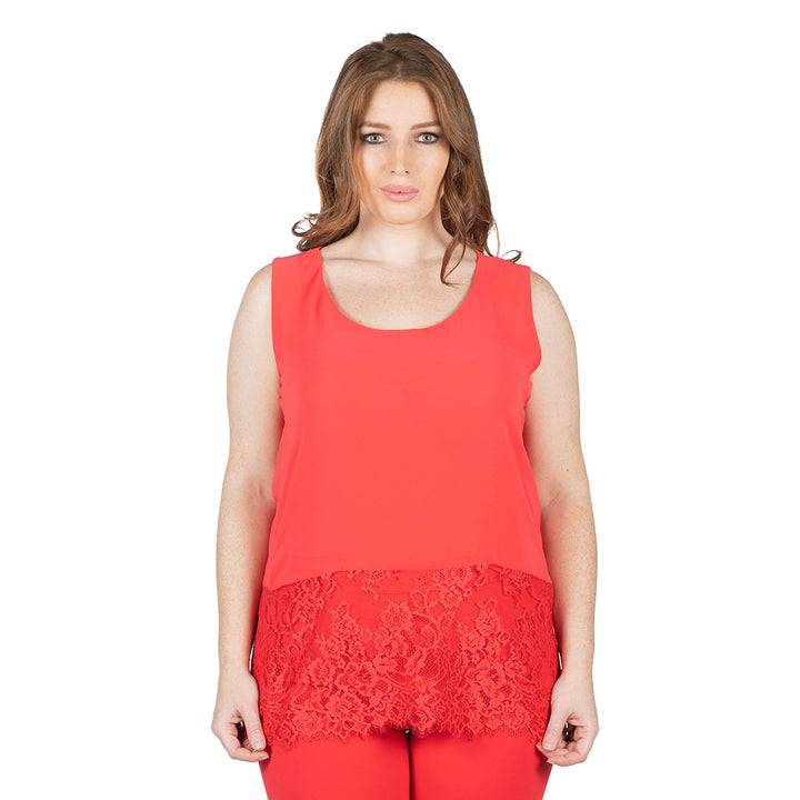Oltre Tempo Top con pizzo al fondo Sconto