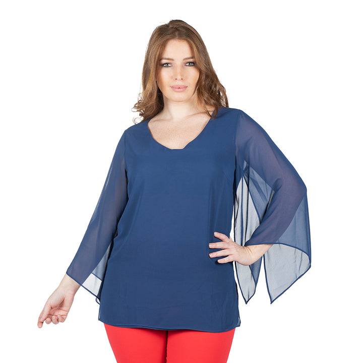 Oltre Tempo Casacca con maniche in georgette chiffon Economico