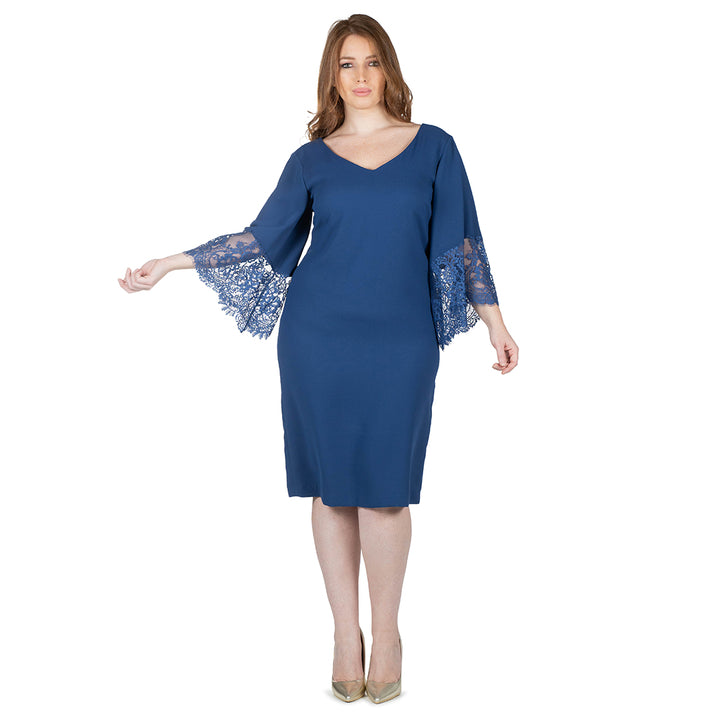 Oltre Tempo Vestito midi con maniche in pizzo Offerte