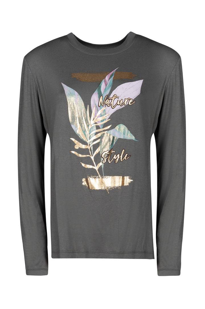 Oltre Tempo T-shirt girocollo manica lunga in viscosa Pezzi Unici