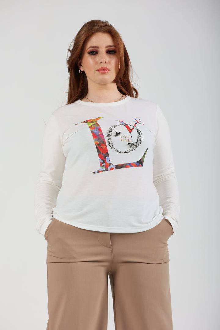 Oltre Tempo T-shirt in viscosa con stampa Soddisfazione Garantita