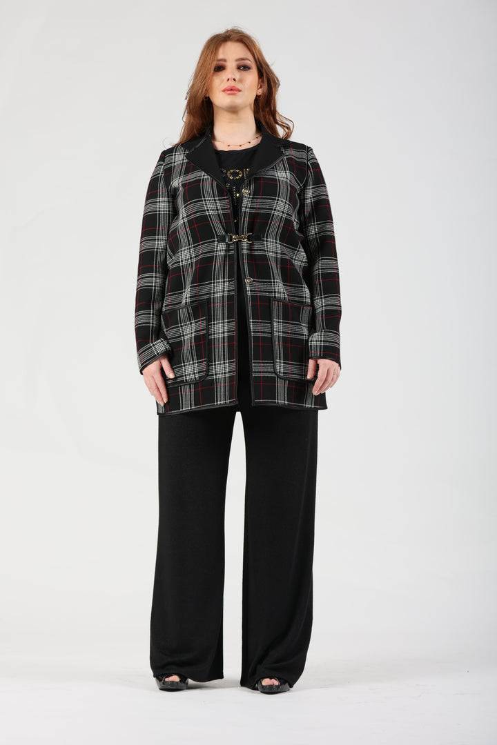 Oltre Tempo Cappotto fantasia tartan in viscosa Italy
