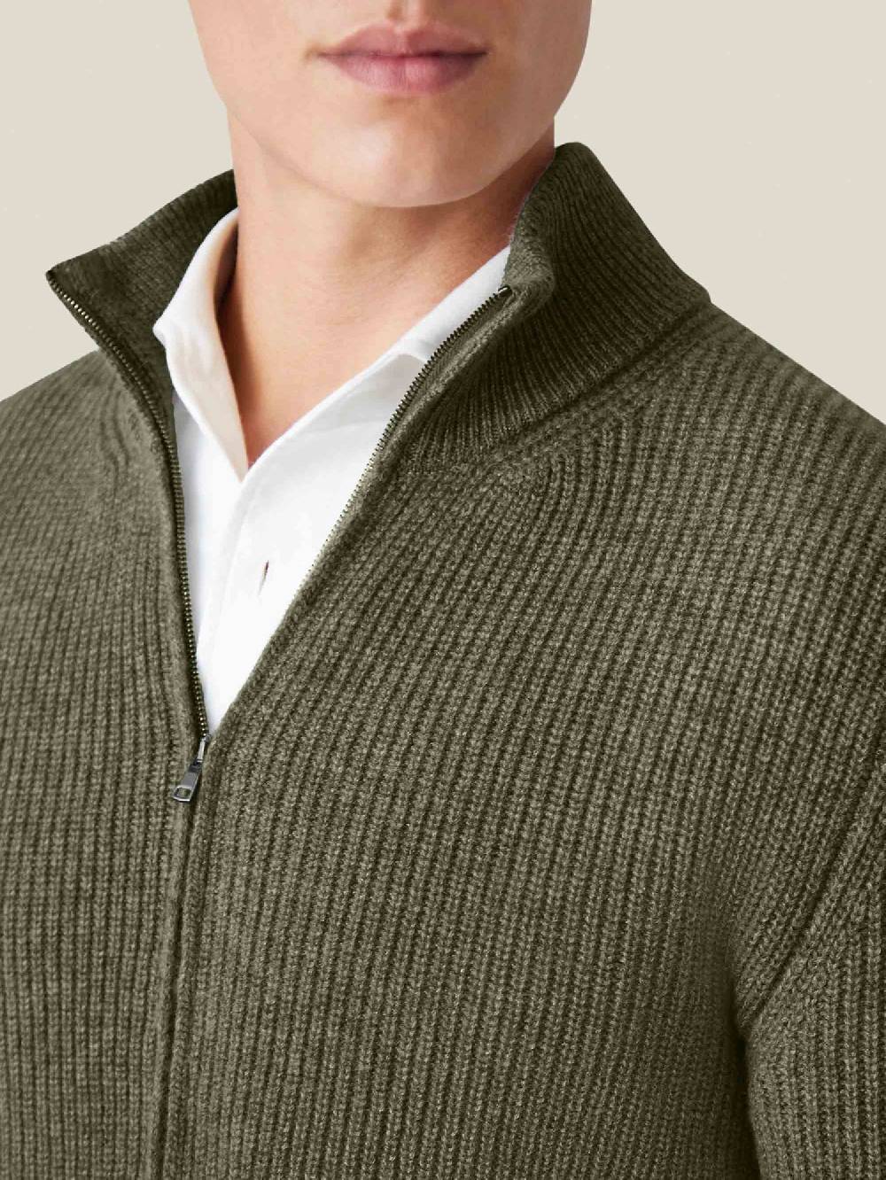 Luca Faloni Zip Cardigan4-Ply Cashmere Economico