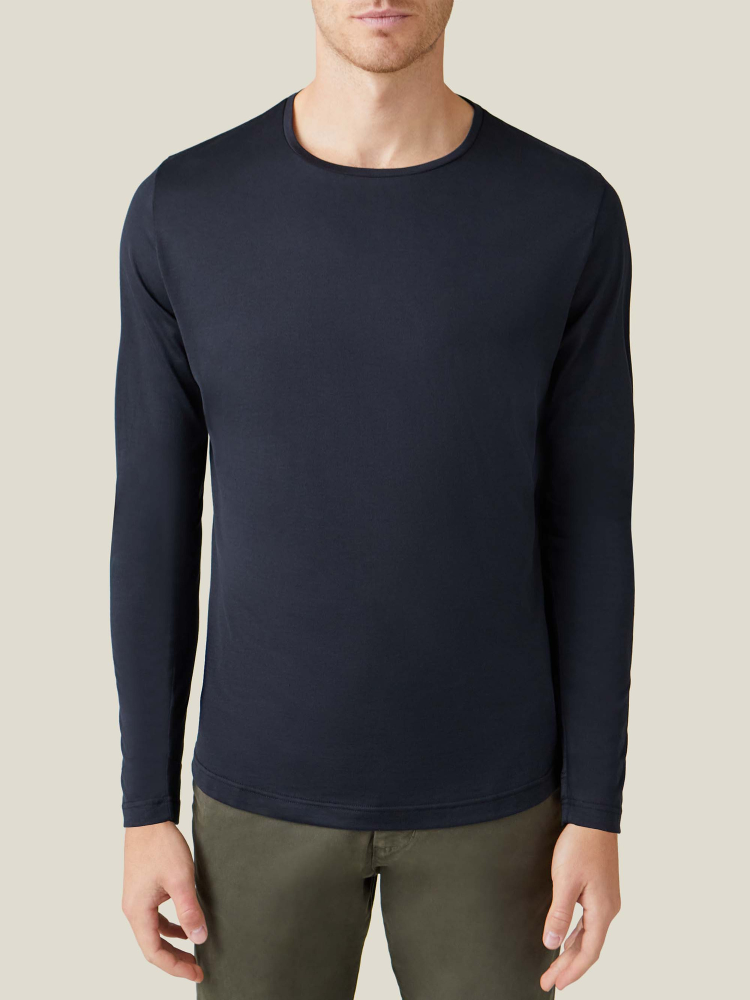 Luca Faloni T-Shirt Maniche LungheSeta Cotone