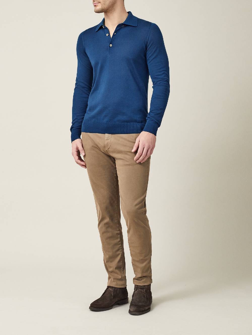 Luca Faloni Knitted PoloSeta-Cashmere Shopping Online