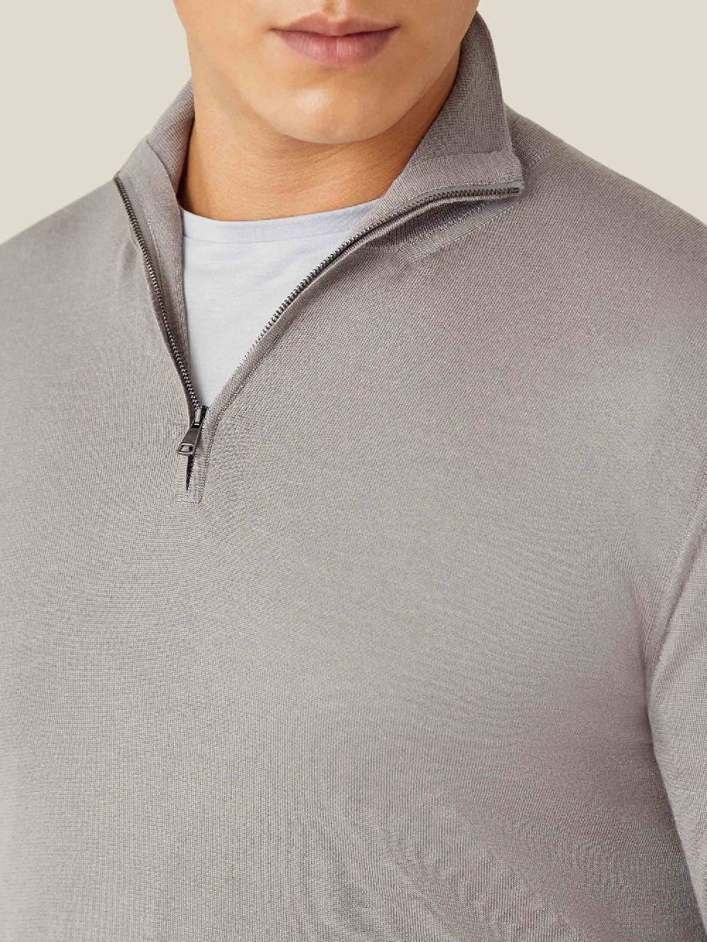 Luca Faloni Maglia con collo mezza zipSeta-Cashmere Vendita Economica