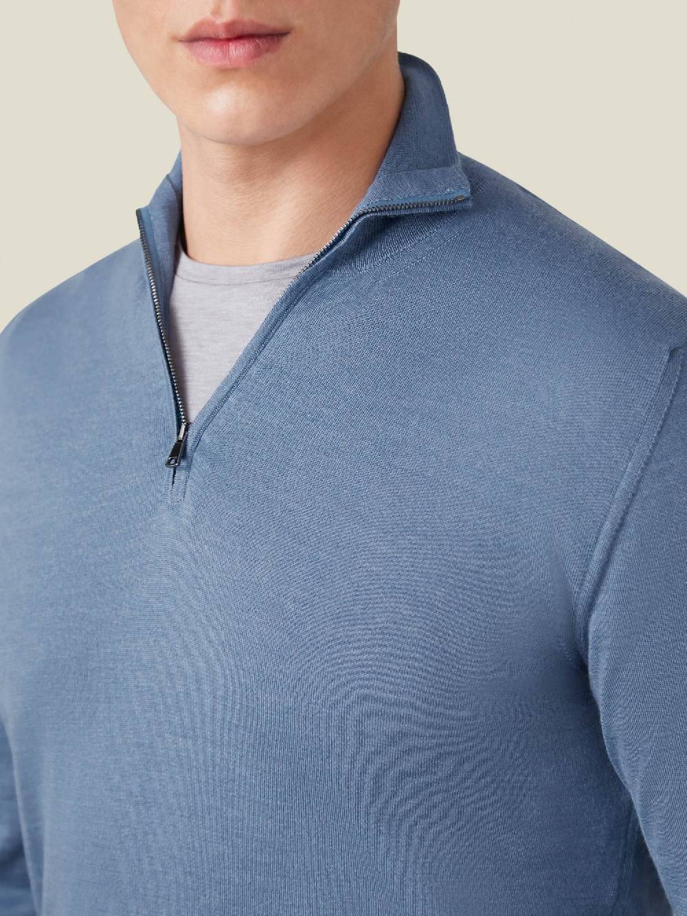 Luca Faloni Maglia con collo mezza zipSeta-Cashmere Negozio