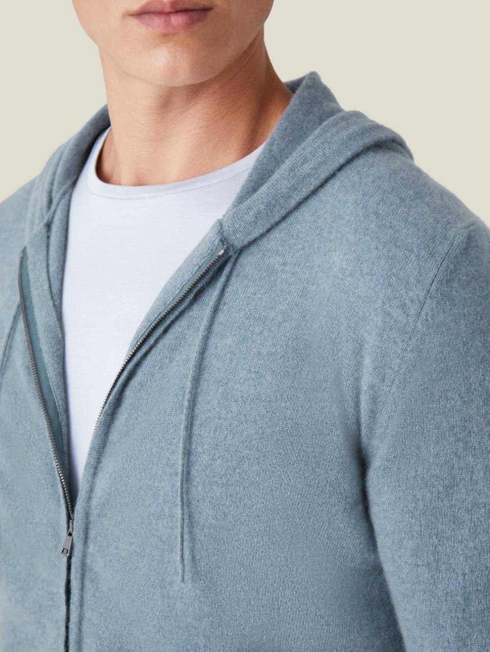 Luca Faloni Felpa con cappuccio e zipcashmere a 2 fili Novità