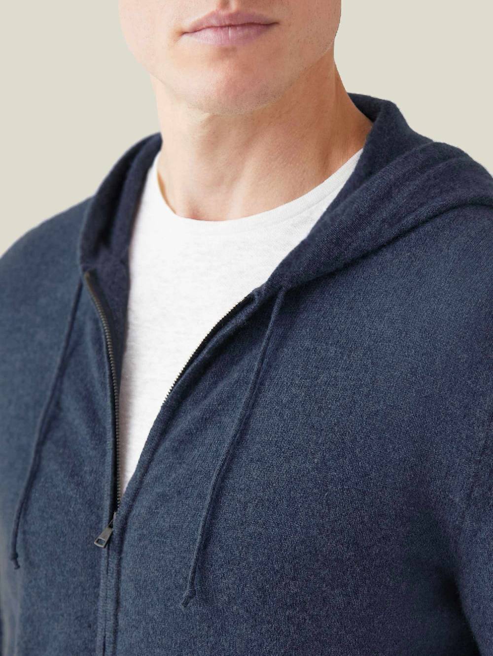 Luca Faloni Felpa con cappuccio e zipcashmere a 2 fili Sconto