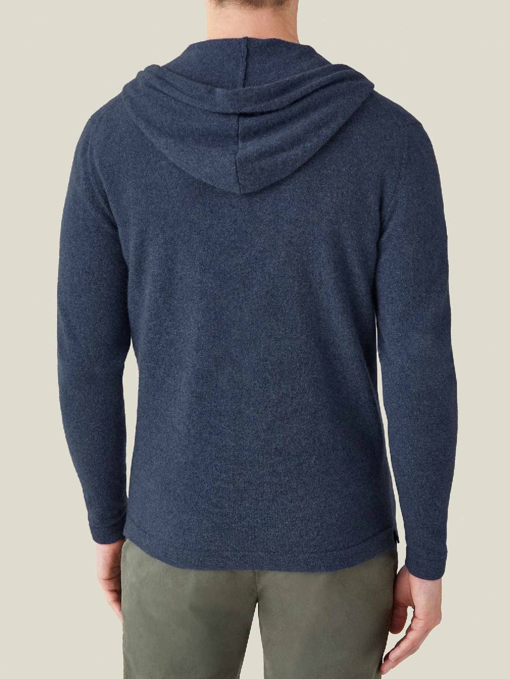Luca Faloni Felpa con cappuccio e zipcashmere a 2 fili Sconto
