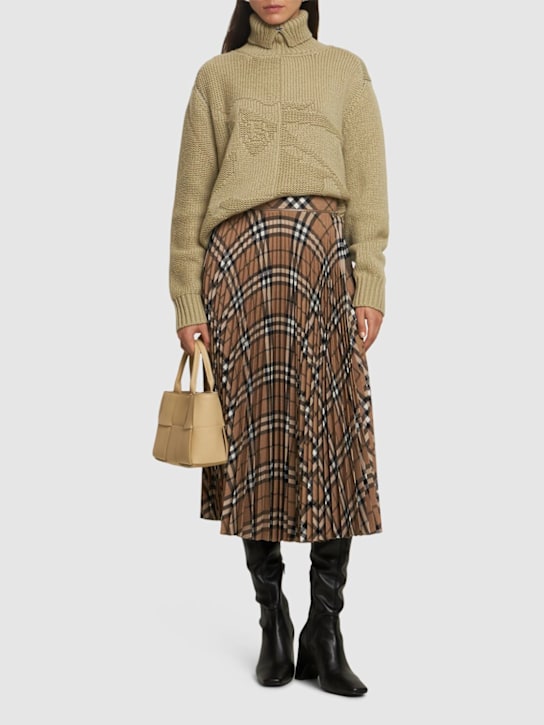 Luisaviaroma Pleated wool blend midi skirt Offerte