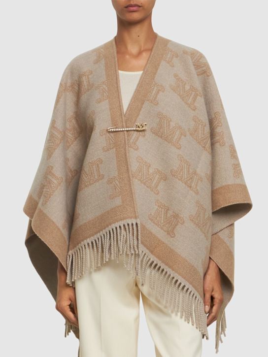 Luisaviaroma Mantella Frine in lana jacquard con logo Vendita Calda