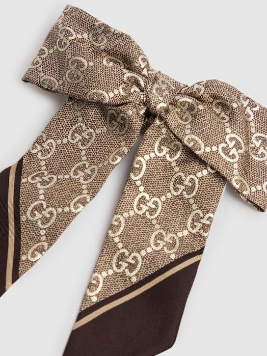 Luisaviaroma Elastico scrunchie in seta jacquard GG Vendite Flash