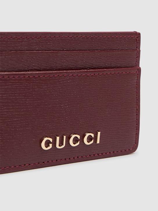 Luisaviaroma Porta carte di credito Gucci Script in pelle Negozio
