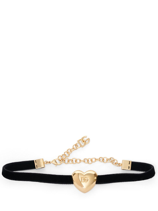 Luisaviaroma Choker in velluto con cuore logato Offerte giornaliere