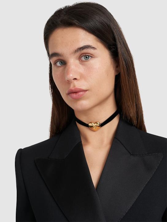 Luisaviaroma Choker in velluto con cuore logato Offerte giornaliere