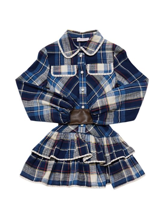 Luisaviaroma Vestito in cotone stampa check con cintura